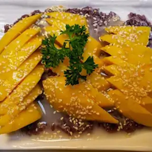 62. Fresh Mango with Sticky Purple Rice.